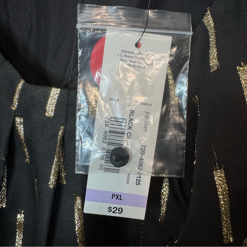 Worthington Sleeveless Black Clip Geometric Blouse Gold. NWT. XL Petite - Picture 4 of 13